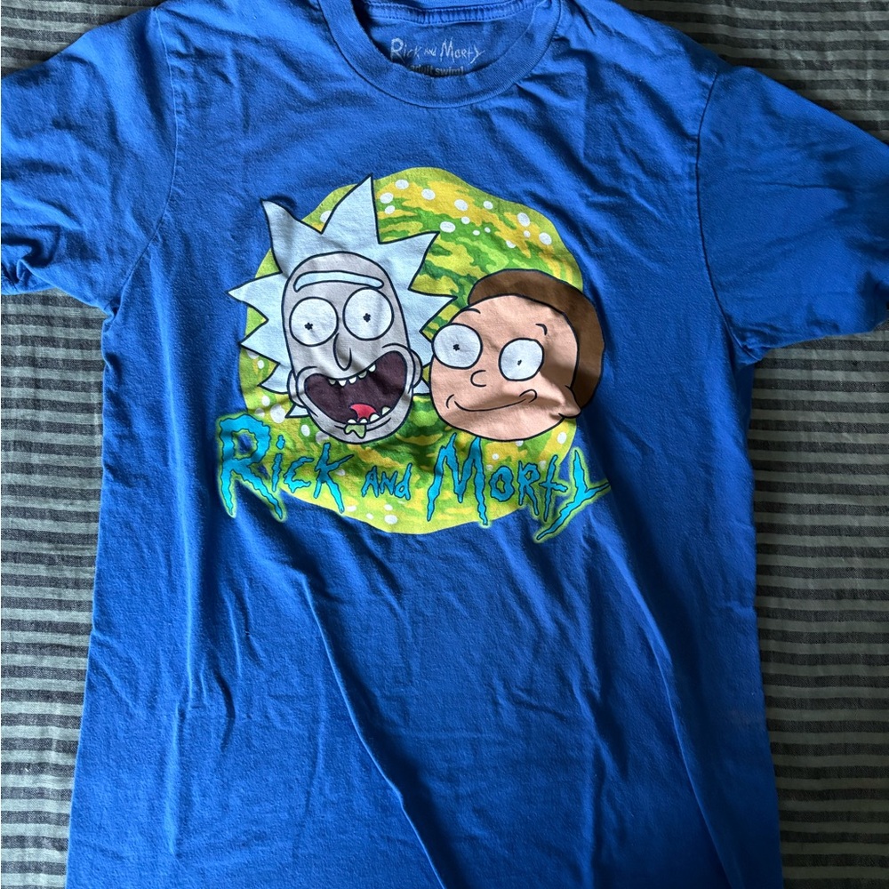 Ripple Junction Men's Blue Graphic T Shirt - Rick and Morty - Size Small